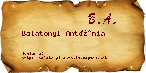 Balatonyi Antónia névjegykártya